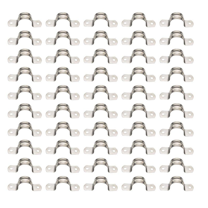 Nge 3/4inch Rigid Pipe Strap Clamp-Two Hole Strap-U Bracket Tube Clip-Stainless Steel Heavy Duty Pipe Fasten Holder-Secures Conduitï¼Œ50Pcsï¼ˆ25mm) - Image 2